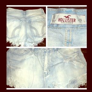 HI-Rise light wash hollister shorts